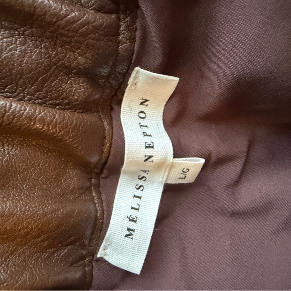NWOT Melissa Nepton Damia faux leather mini skirt. Rare chocolate color. Large - Picture 7 of 8